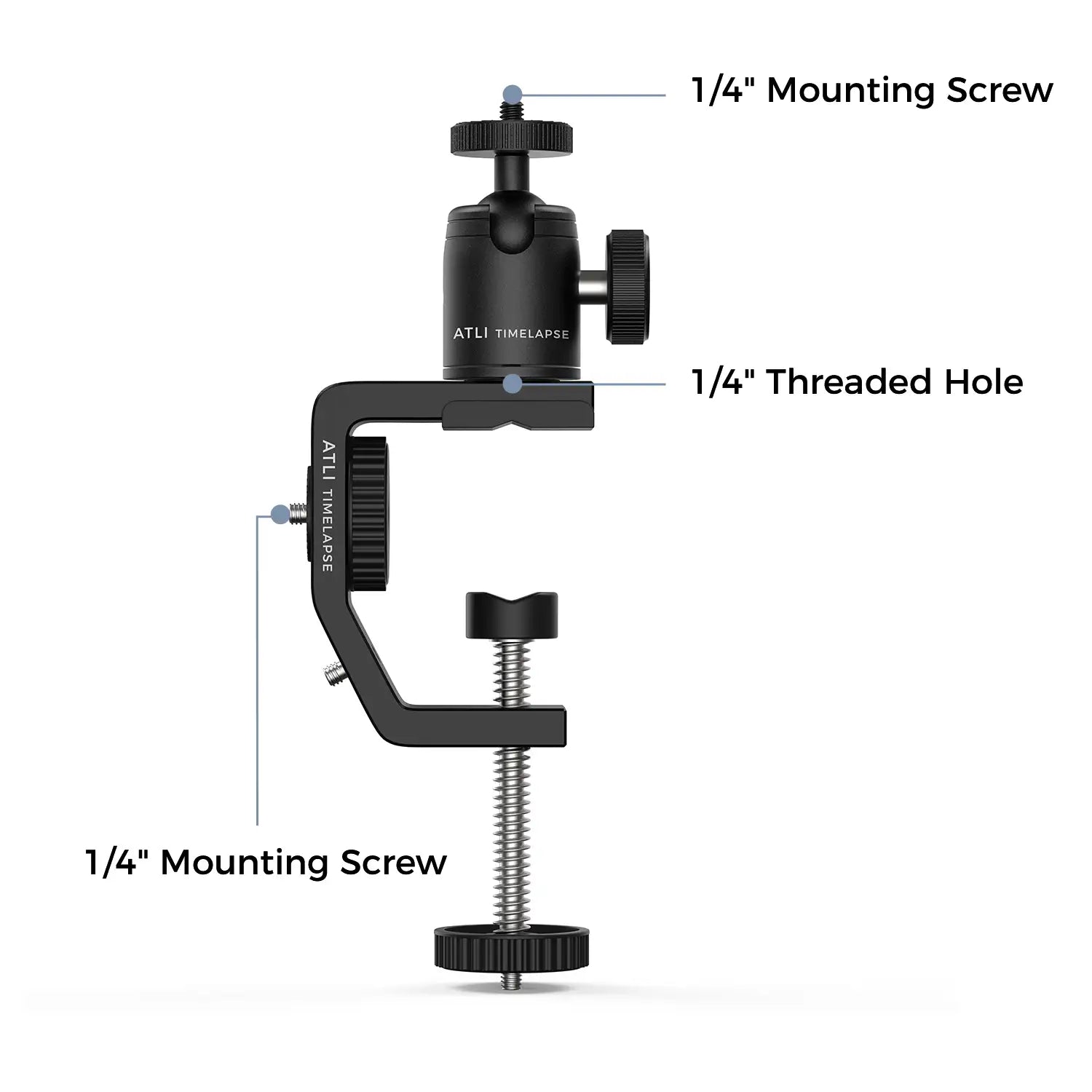 304 Stainless Steel C-Clamp and Ball Head