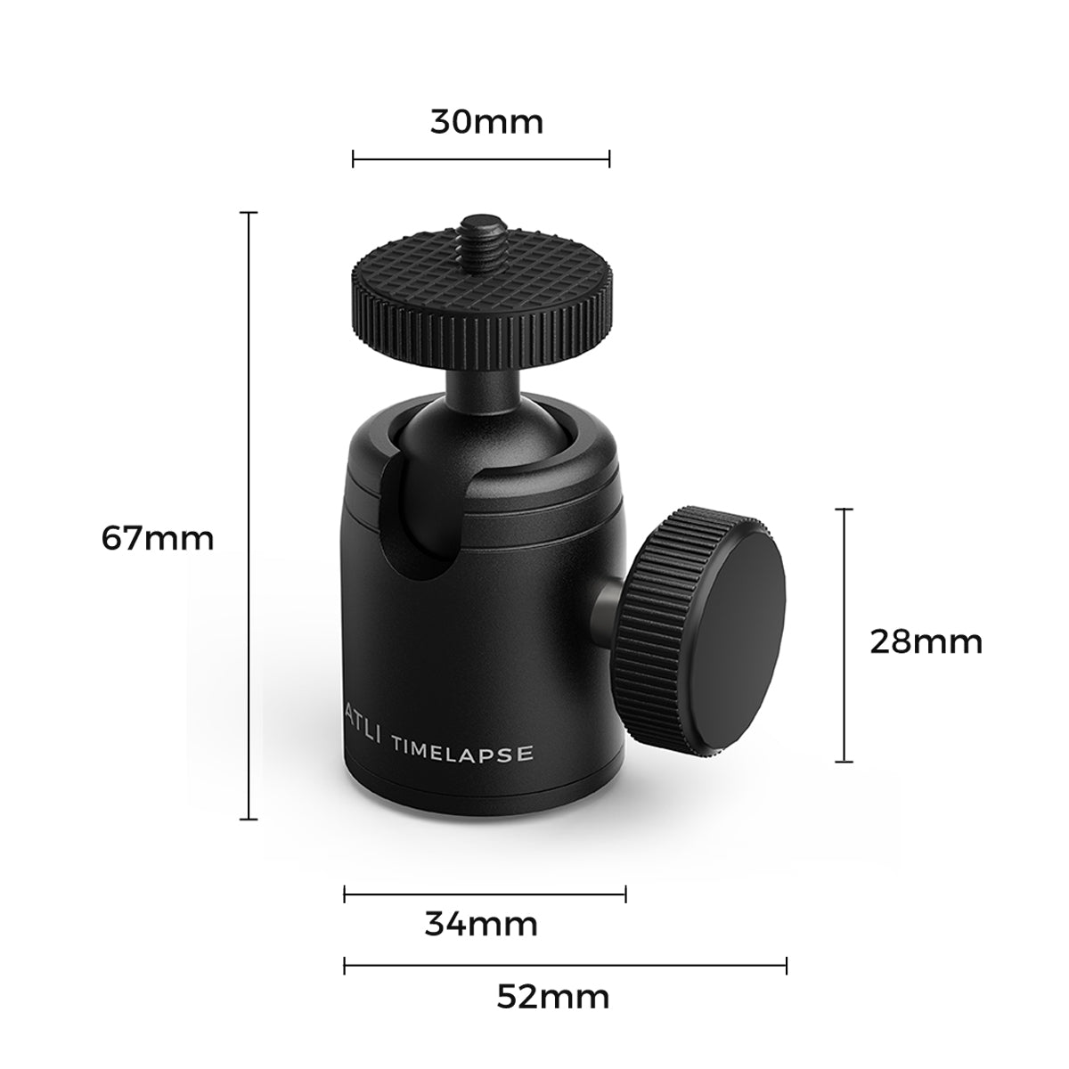 304 Stainless Steel Ball Head with 1/4" Tripod Mount